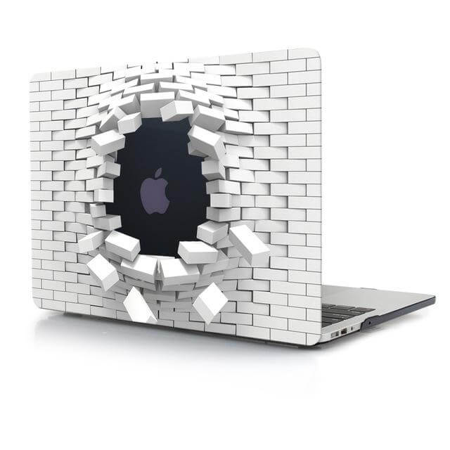 3D Macbook Print Brick Wall Plastic Hard Case with Keyboard Cover - MaviGadget
