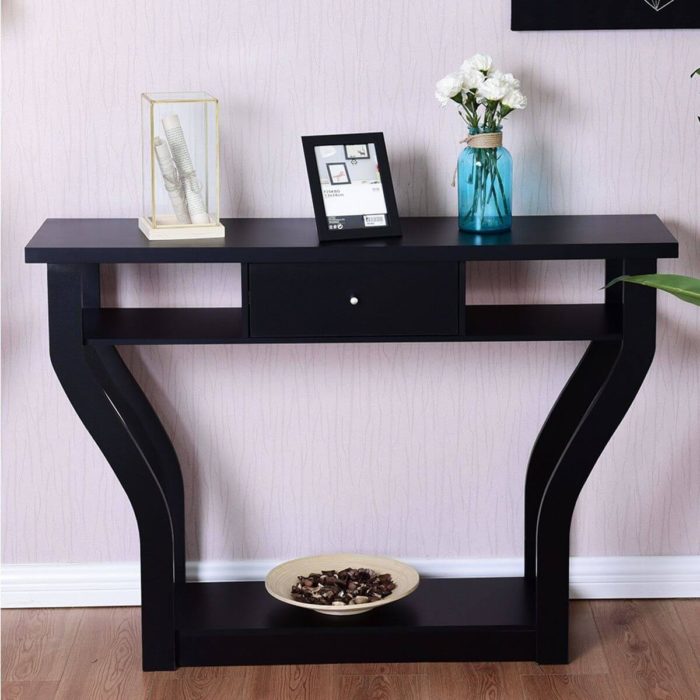 Accent Console Table Modern Sofa Entryway Hallway Wood Display Desk with Drawer - MaviGadget