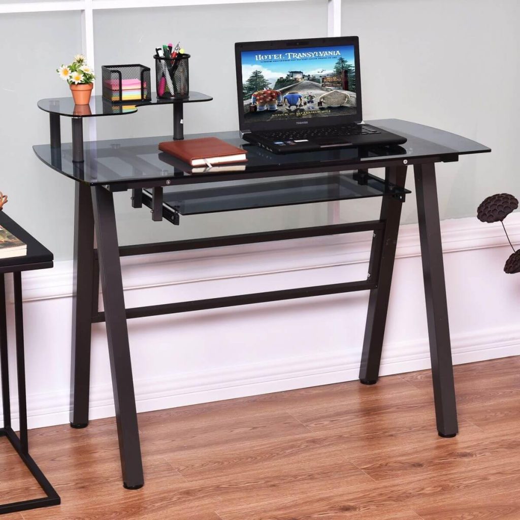 Modern Home/Office Workstation Metal Frame with Printer Shelf Table - MaviGadget