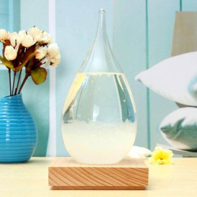 Storm Glass Forecast with Wood Base for home Decoration - MaviGadget