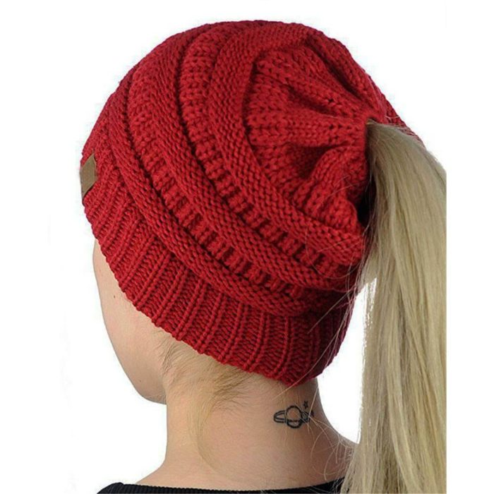 Women Baggy Warm Crochet Winter Wool Knit Ski Beanie - MaviGadget