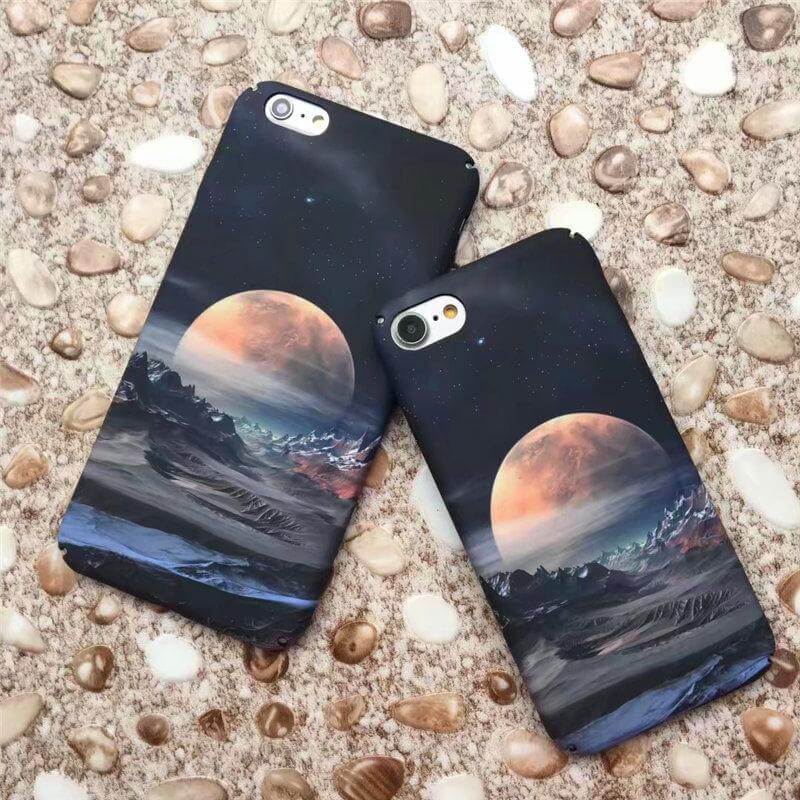 Luminous Stars Moon Slim Hard Phone Cases For Iphone Models - MaviGadget