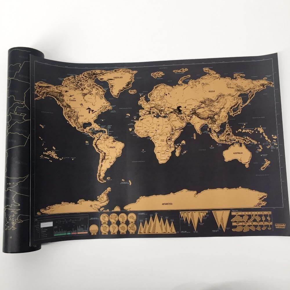 Deluxe Personalized Scratch World Map - MaviGadget