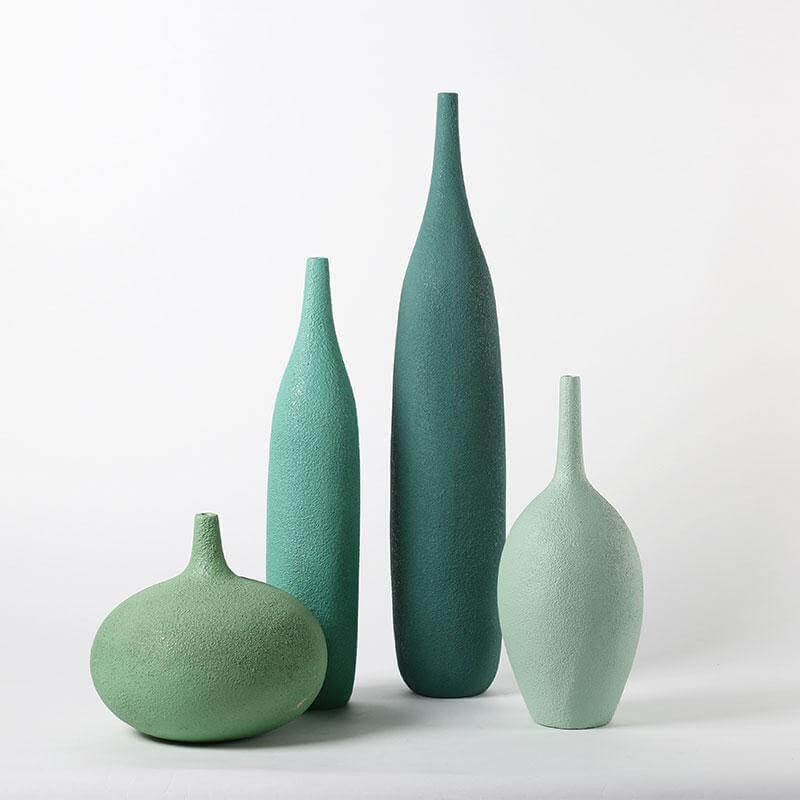 Interior Green Resin Flower Stone Vase for Home Decoration - MaviGadget