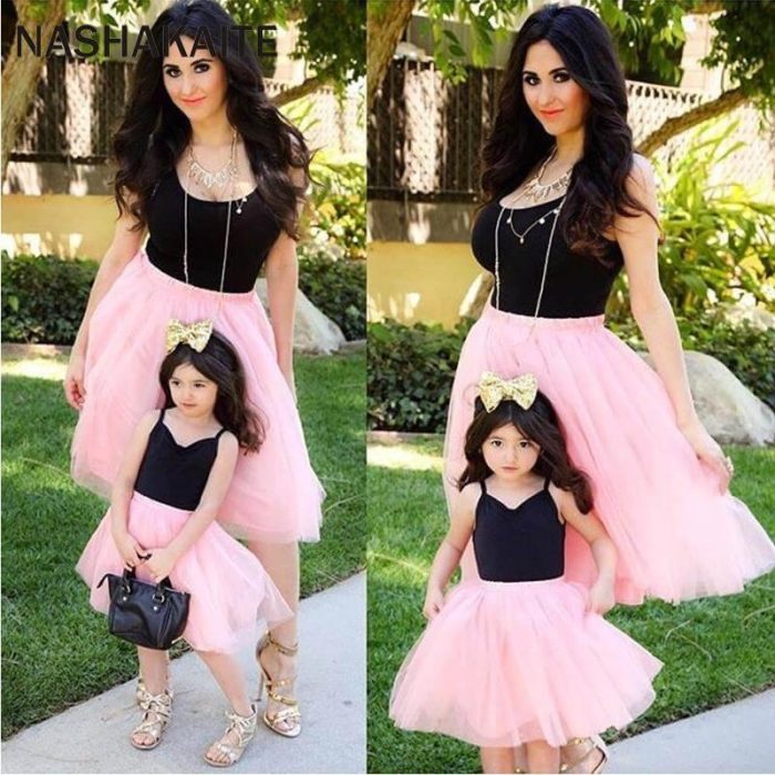 Pink Princess Matching Mother and Daughter Dress - MaviGadget