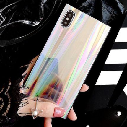 Colorful Rainbow Shining Colorful Square Cases for Iphone Models(6,7,8,x,xs,xr) - MaviGadget