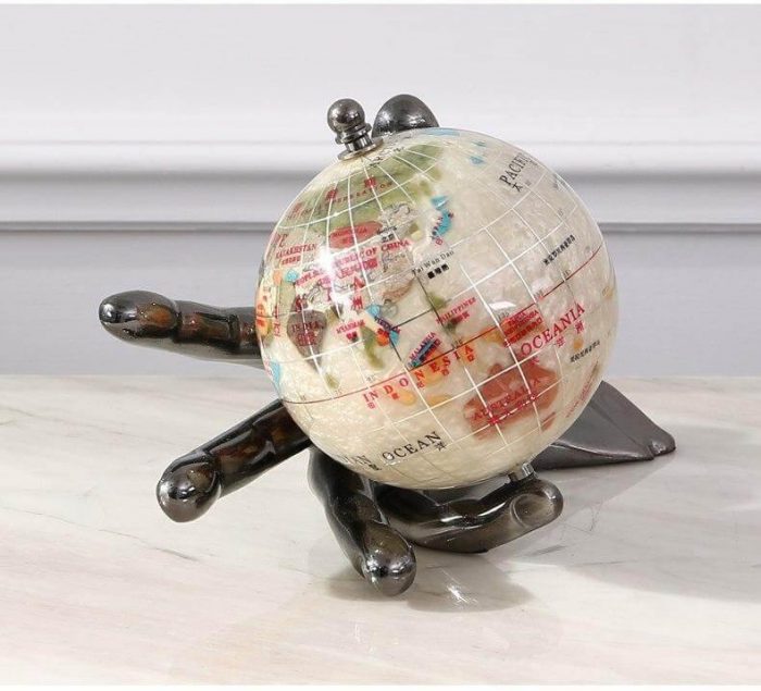 European Modern Century Model Globe with Hand - MaviGadget
