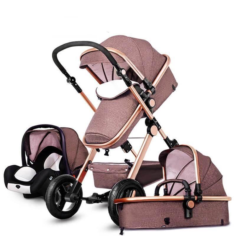 European 3 in 1 Baby Strollers with baby basket and carriage - MaviGadget