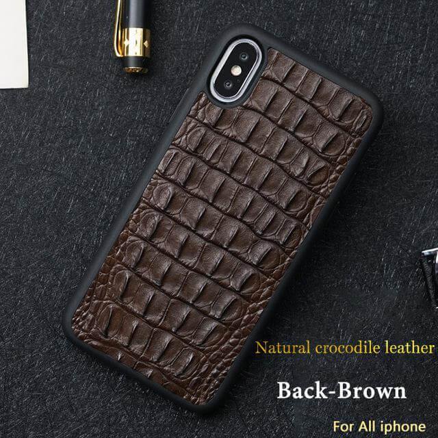 Real Handmade Crocodile Tail Back Abdomen Leather IPhone Case - MaviGadget