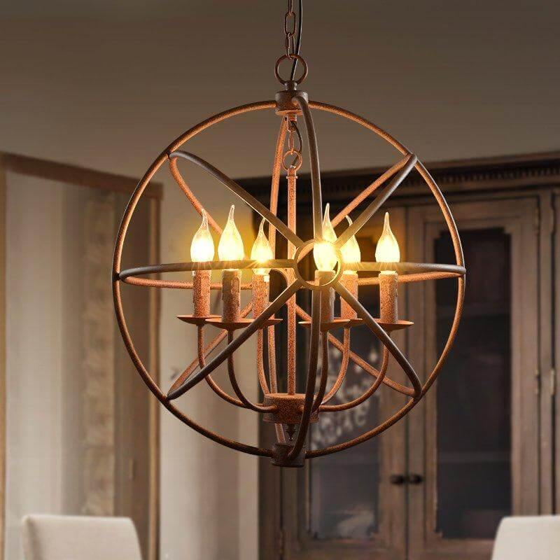 Loft Circular Globe Ball Iron Bird Cage Hanging Light Lamps - MaviGadget