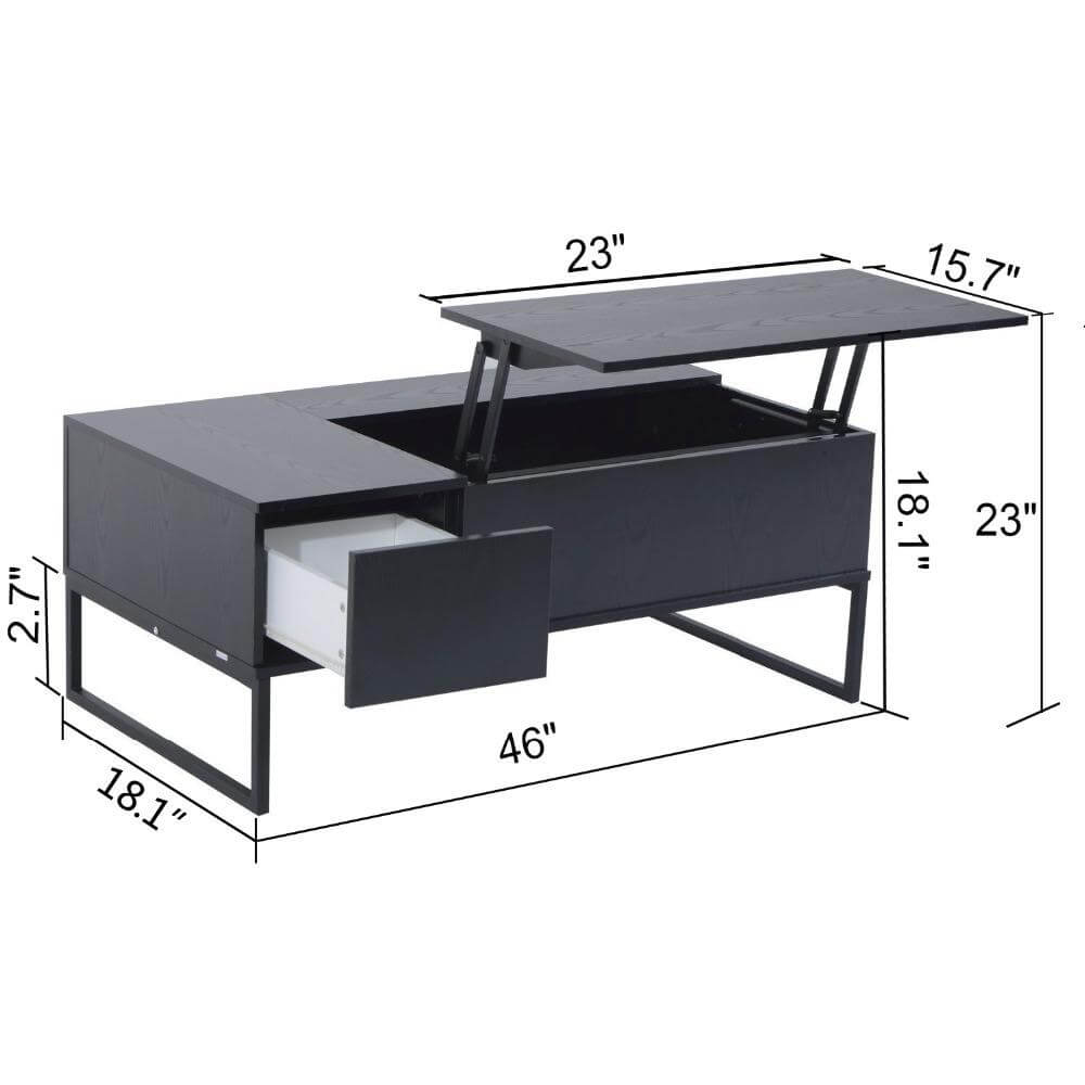 Black Modern Lift Up Top tool for coffee table and desk - MaviGadget