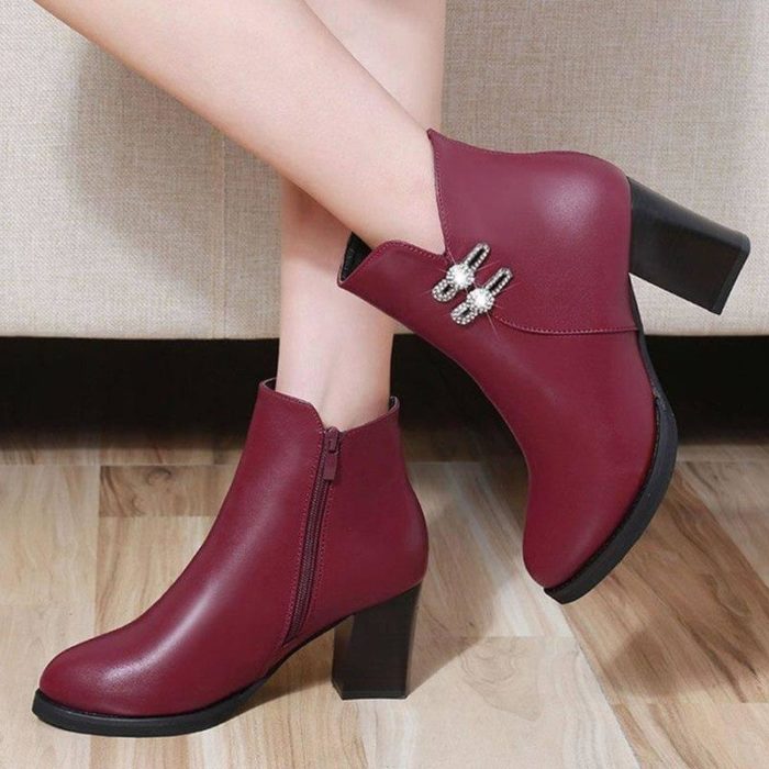 Stylish Fashion Pure High Heels Boots - MaviGadget