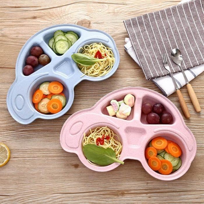 Baby Bowls Cartoon Car Kids Food Plate Tableware - MaviGadget