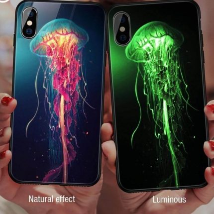 Iphone Luminous Cute Luxury Anti Scratch Glass Case - MaviGadget
