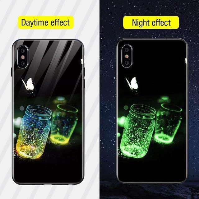Iphone Luminous Cute Luxury Anti Scratch Glass Case - MaviGadget