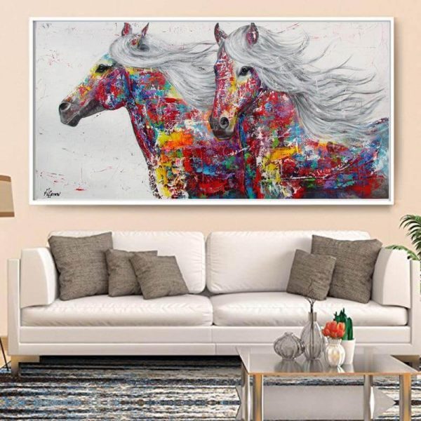 Grafitti Art Horses Poster Painting - MaviGadget
