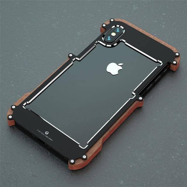 Wood Aluminum Frame Bumper iPhone Case - MaviGadget