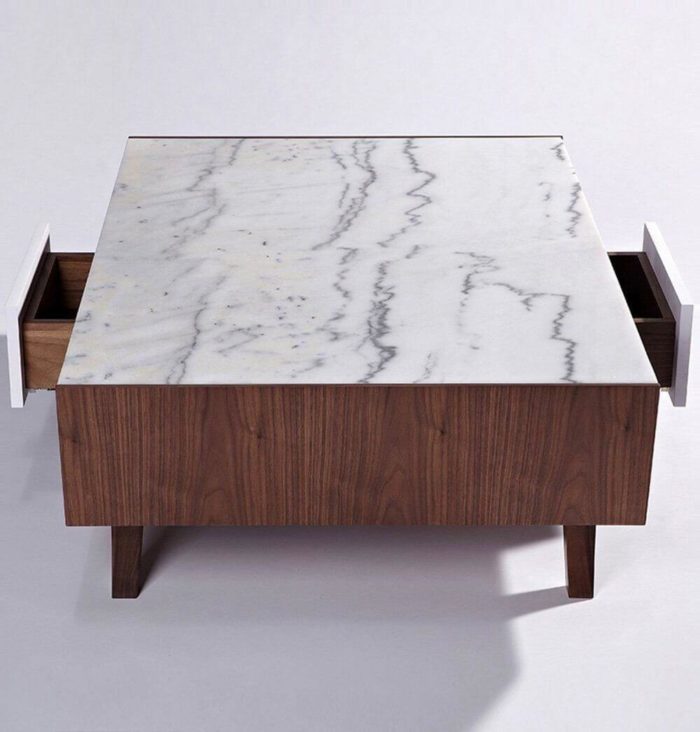 Luxury Vera Wood & Marble Coffee Table - MaviGadget