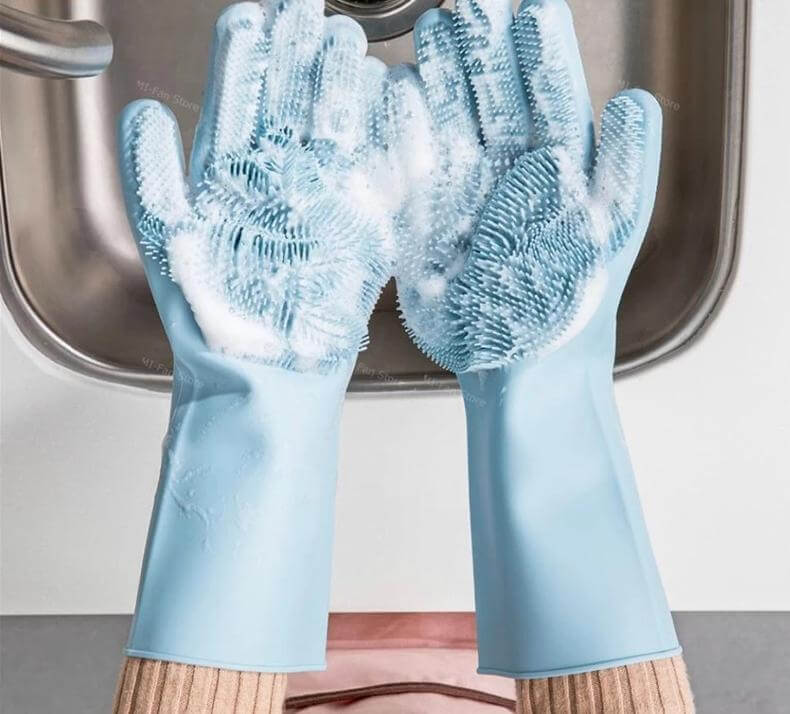 Non-Slip Magic Silicone Cleaning Gloves - MaviGadget